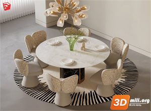 Dining Table Set Skp Files